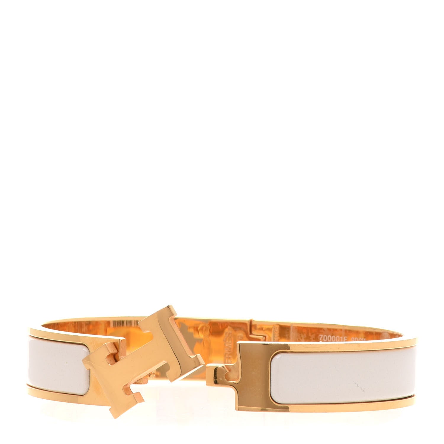 Hermes Enamel Narrow Clic Clac H Bracelet GM Pannacotta 4 of 7
