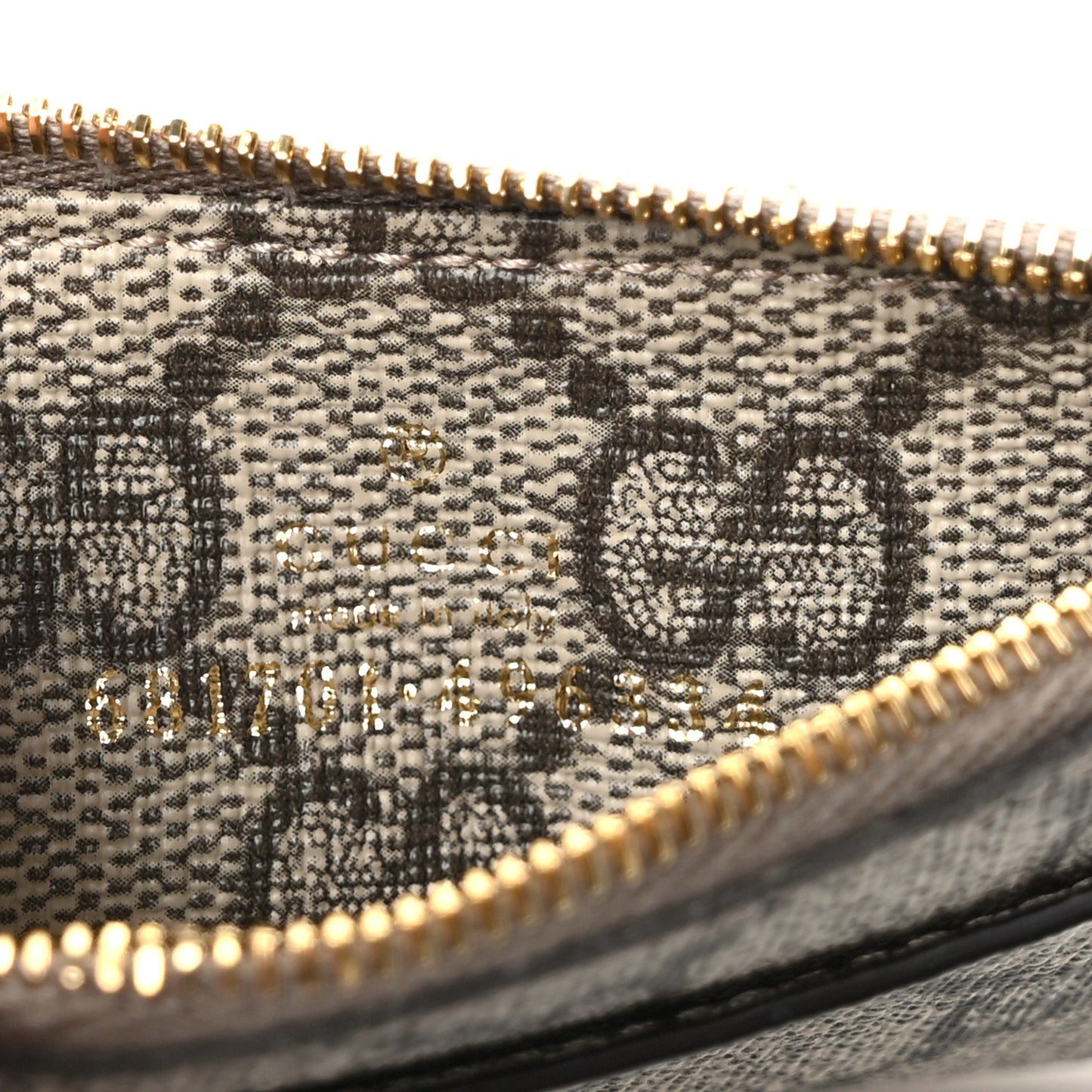 X BALENCIAGA GG Supreme Monogram Zip Card Case Beige Ebony