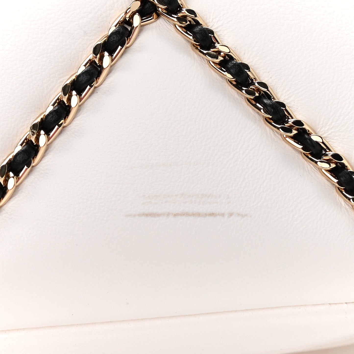 Lambskin Small Entwined Chain Flap White