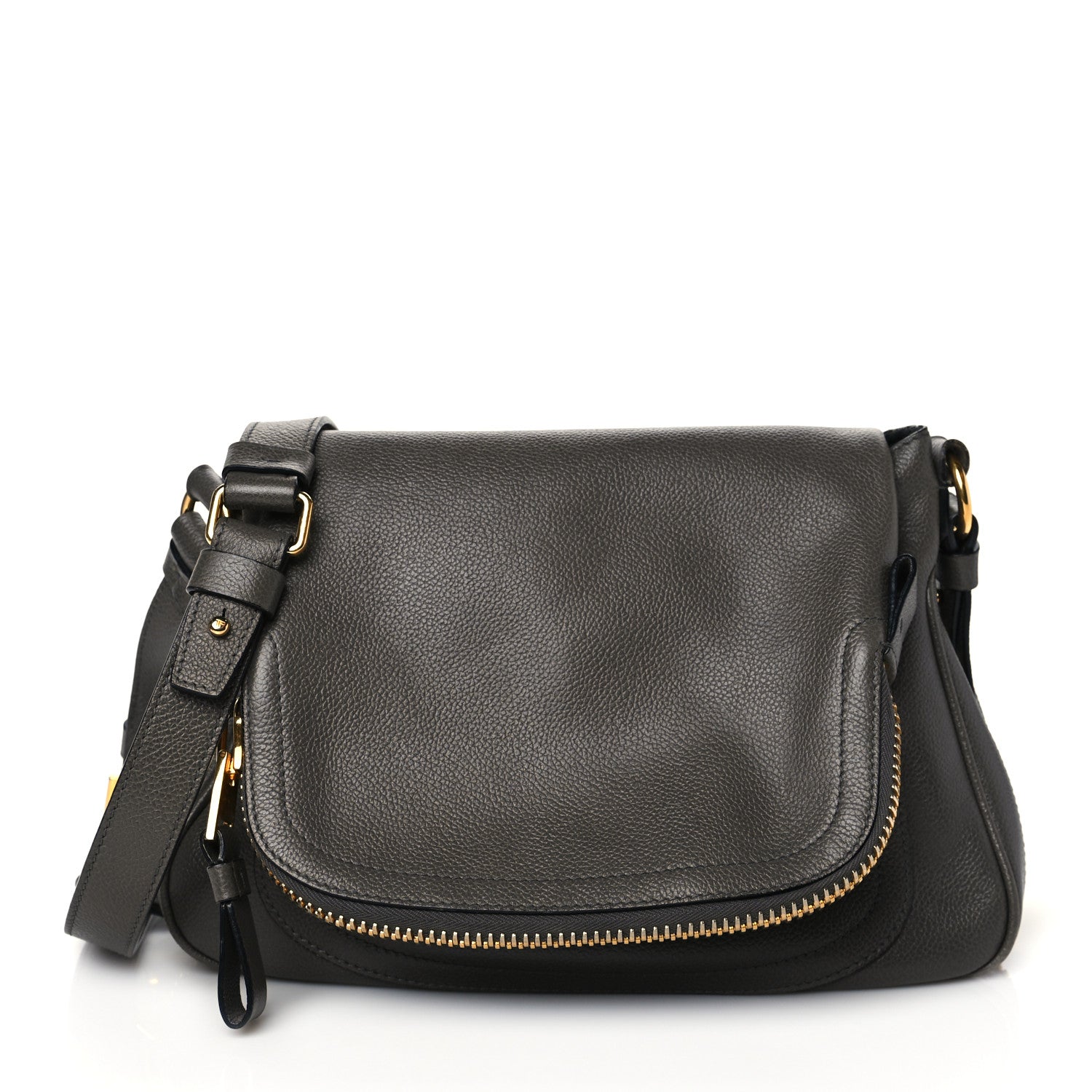 Tom Ford Grained Calfskin Medium Jennifer Dark Brown 1 of 9