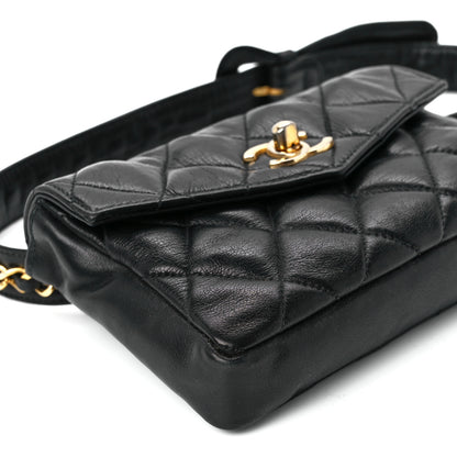 Chanel Calfskin Quilted Flap Waist Belt Bag 70 28 Black 13 of 14