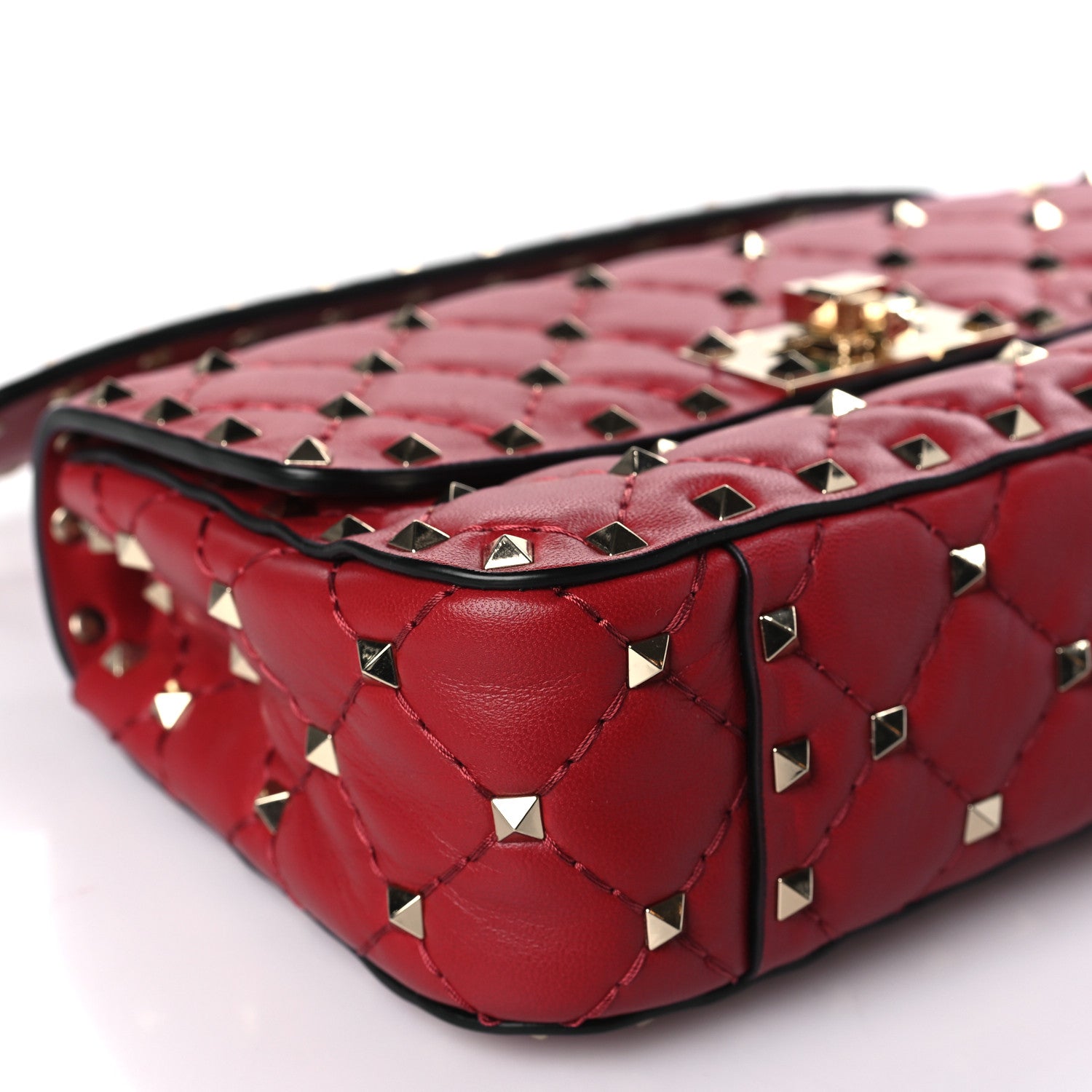 Valentino Garavani Nappa Small Rockstud Spike Shoulder Bag Rosso Valentino 7 of 8