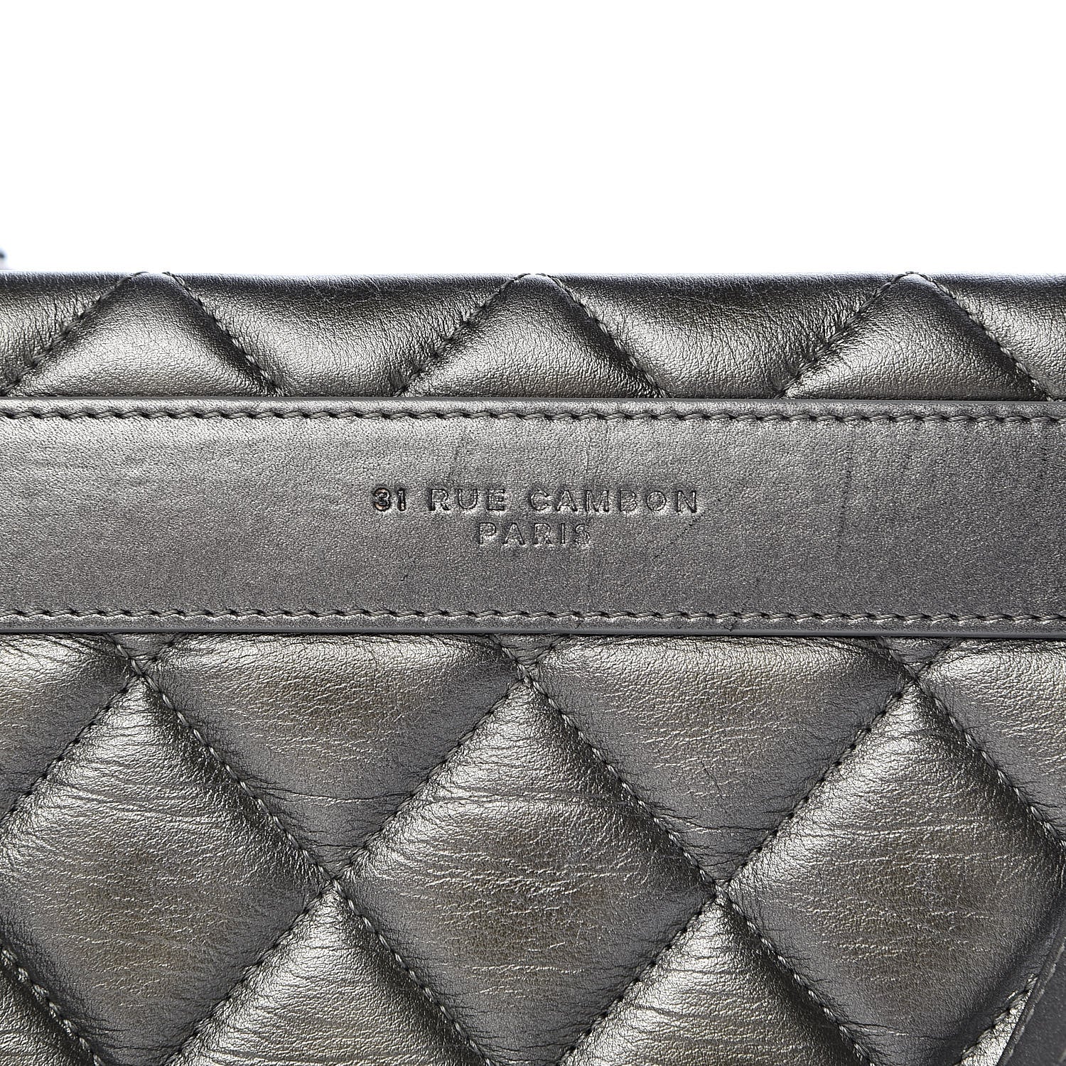 Chanel Metallic Lambskin Quilted Small Trendy CC Shopping Tote Grey 8 of 11