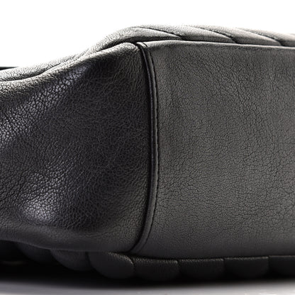 Saint Laurent Sheepskin Matelasse Chevron Monogram Monochrome Large College Satchel Black 8 of 9