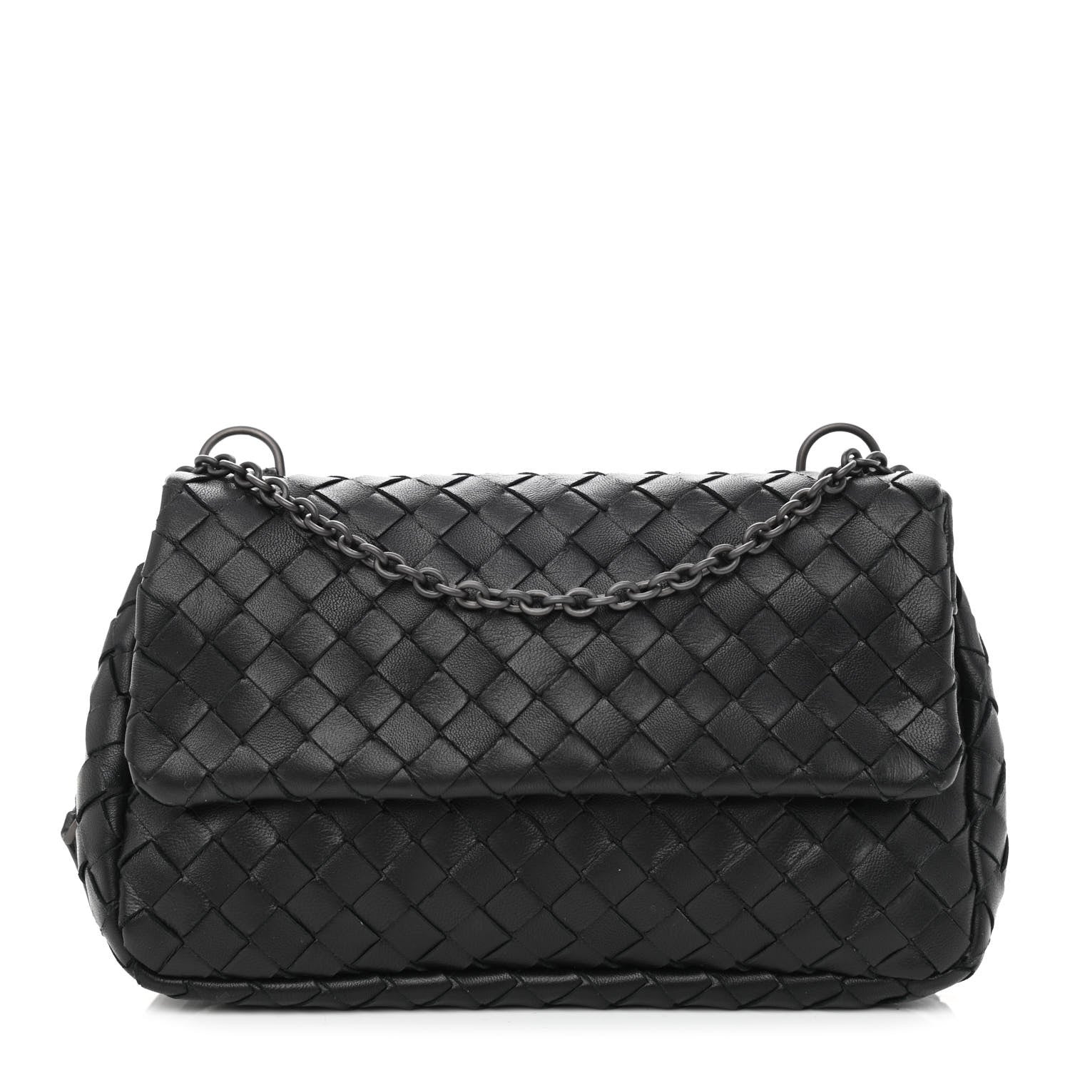 Bottega Veneta Nappa Intrecciato Mini Chain Messenger Black 1 of 8