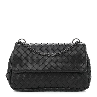 Bottega Veneta Nappa Intrecciato Mini Chain Messenger Black 1 of 8