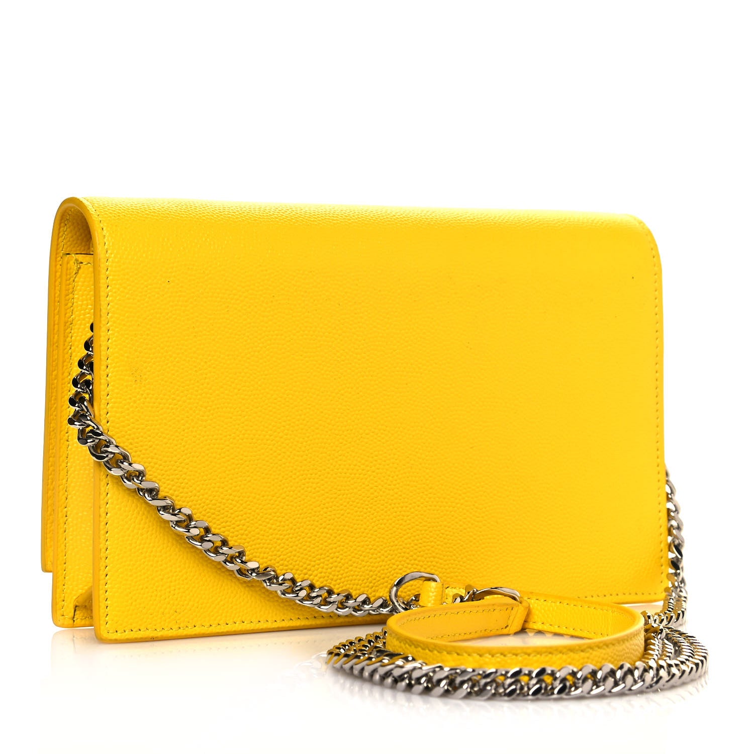 Saint Laurent Grain De Poudre Classic Monogram Kate Tassel Chain Wallet Mimosa 3 of 8