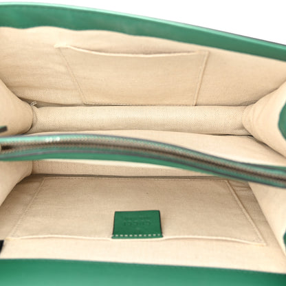 Gucci Moon Calfskin Web Medium Dionysus Bamboo Top Handle Bag Emerald Blue Hibiscus Red 5 of 11
