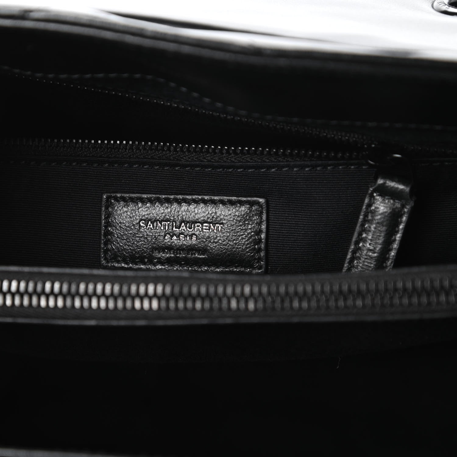 Saint Laurent Calfskin Y Quilted Monogram Medium Loulou Chain Satchel Black 8 of 10
