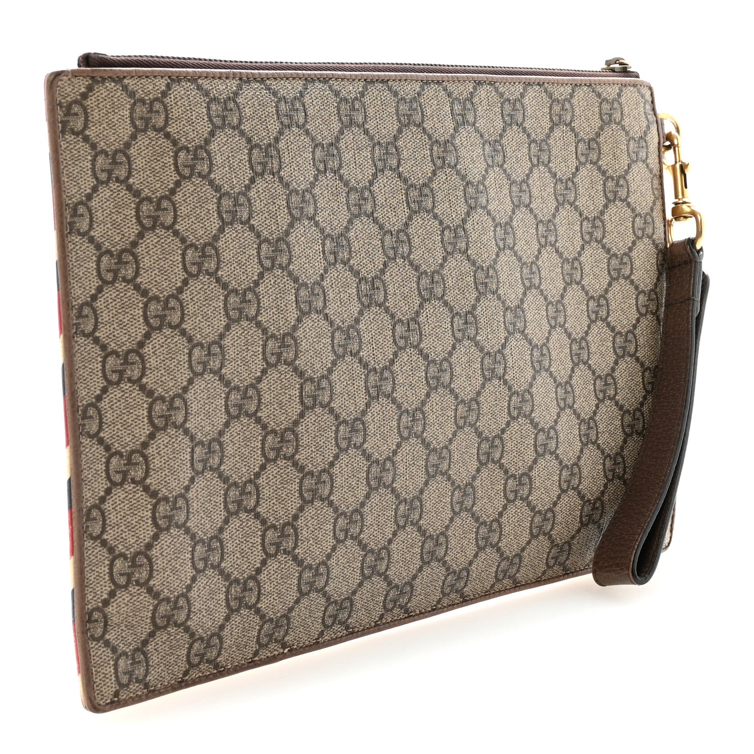 Gucci GG Supreme Monogram Courrier Embroidered UFO Pouch Beige New Acero 3 of 6