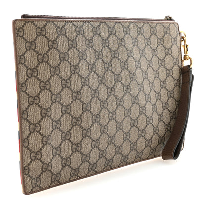 Gucci GG Supreme Monogram Courrier Embroidered UFO Pouch Beige New Acero 3 of 6