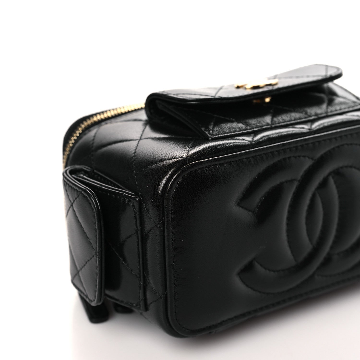 Chanel Lambskin Quilted Polly Pocket East West Top Vanity With Chain Black 8 of 10