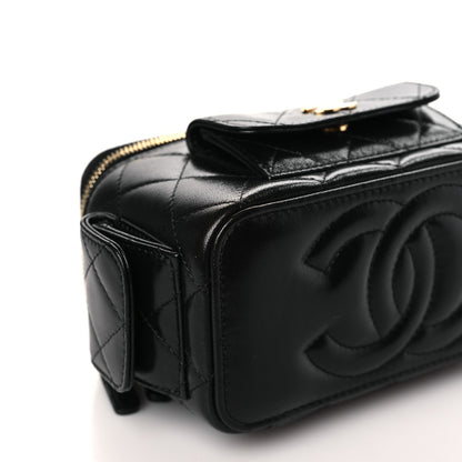 Chanel Lambskin Quilted Polly Pocket East West Top Vanity With Chain Black 8 of 10