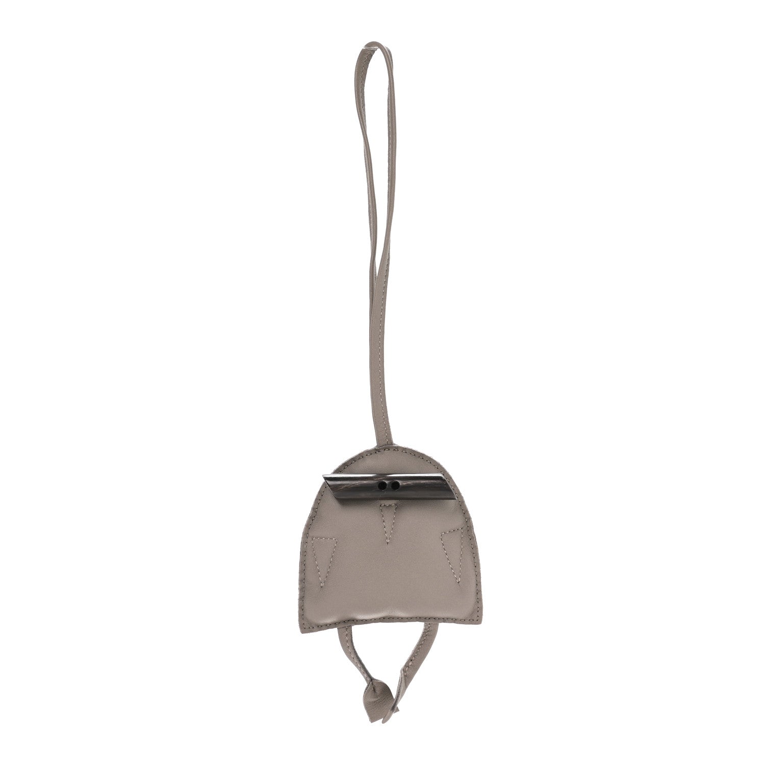 Hermes Lambskin Buffalo Horn Hibouton Charm Gris 1 of 3