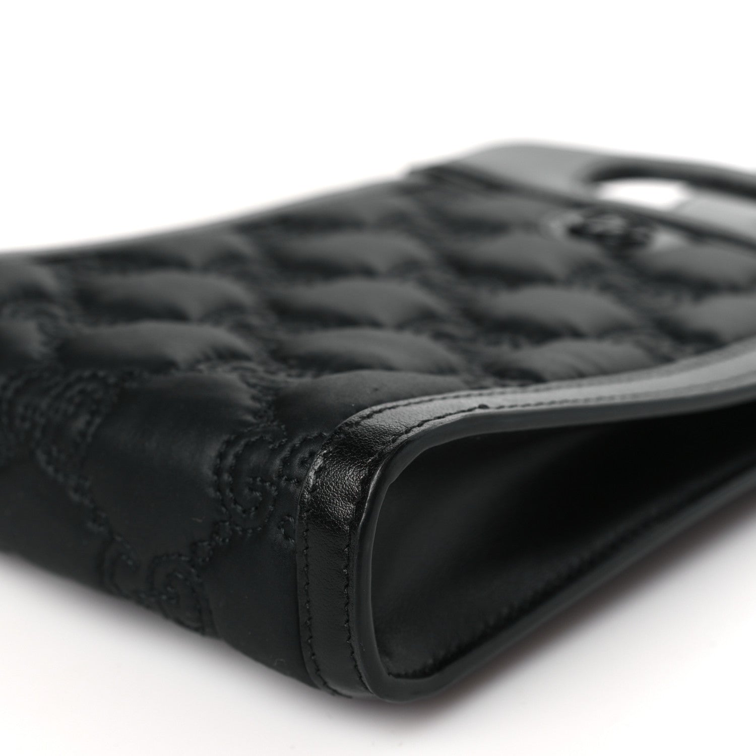 Gucci Nylon Calfskin Enamel GG Matelasse Mini Top Slip Handle Crossbody Bag Black 10 of 10