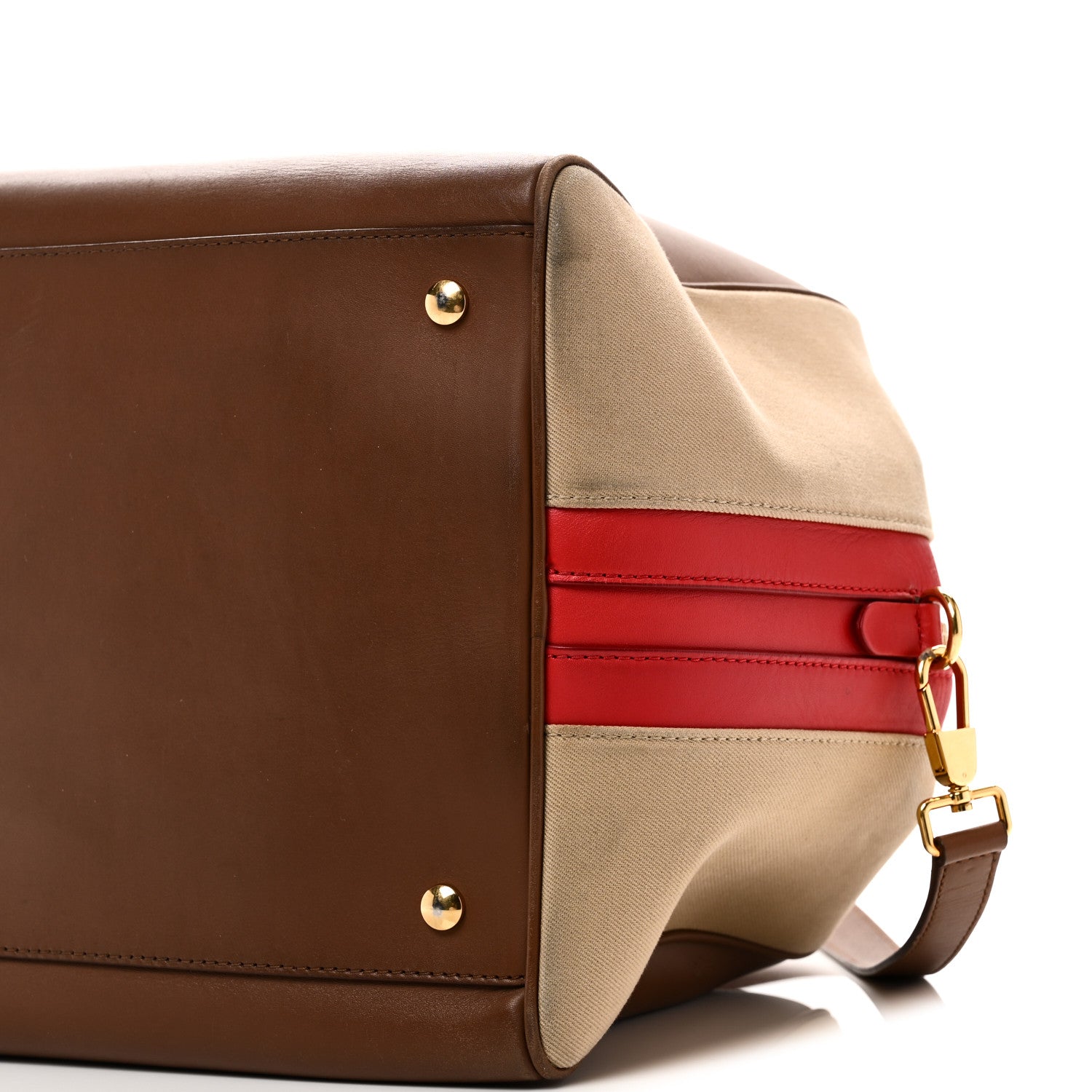 バッグ Burberry Burberry Smooth Calfskin Canvas Medium Cube Bowling Bag Malt Brown