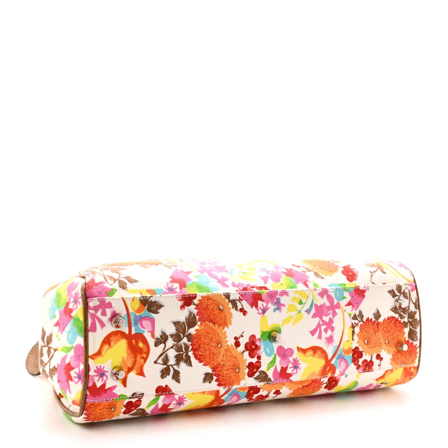 Christian Dior Canvas Floral Frame Satchel 4 of 10