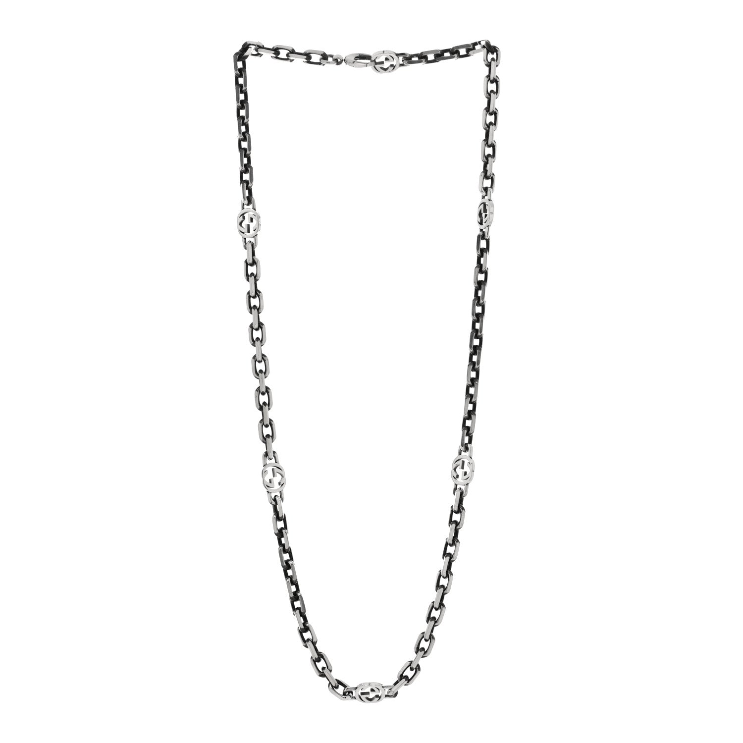 Gucci Sterling Silver Interlocking GG Chain Necklace 3 of 5