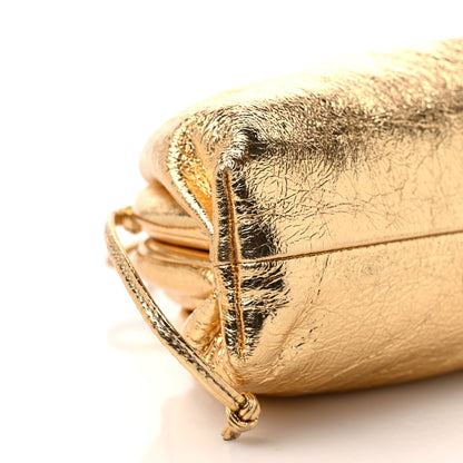Bottega Veneta Metallic Crinkled Lambskin The Mini Pouch Oro 7 of 8