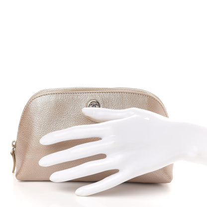 Chanel Metallic Goatskin Cosmetic Case Gold 2 of 8