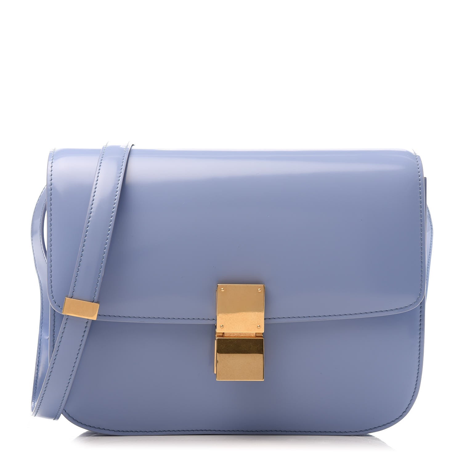 Celine Spazzolato Calfskin Medium Classic Box Flap Bag Porcelain 1 of 9