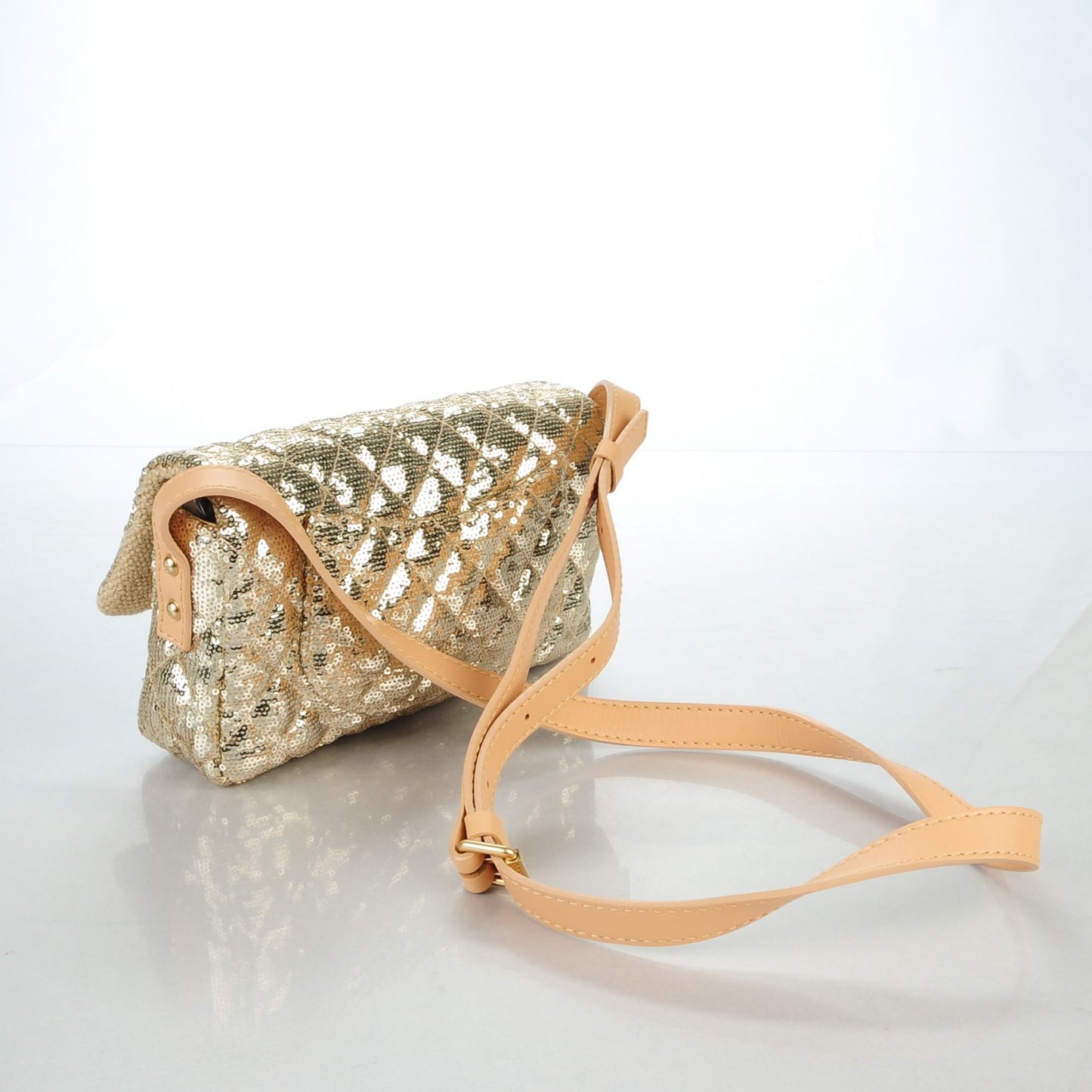 Sequin Small Reissue Messenger Flap Gold