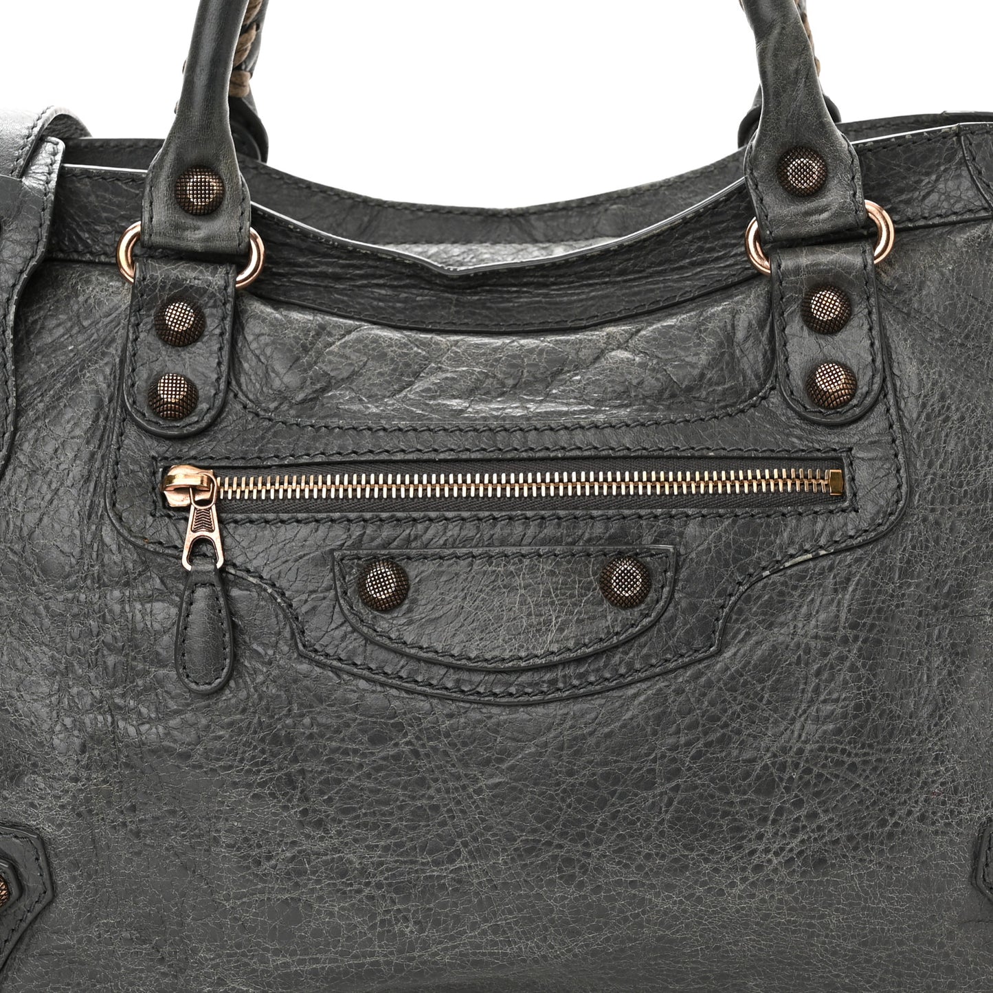 Agneau Giant 12 Rose Gold Hardware City Gris Tarmac Malachite