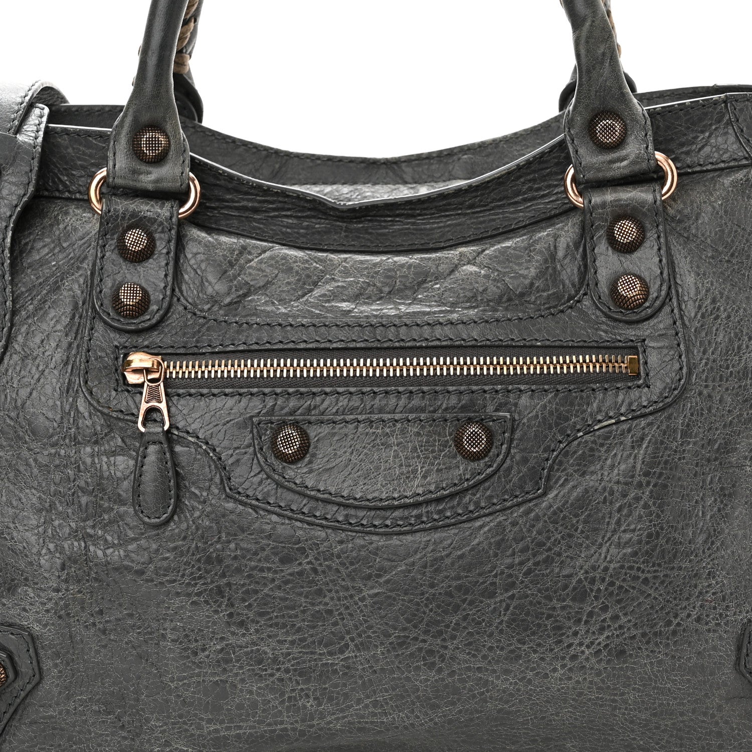 Balenciaga Agneau Giant 12 Rose Gold Hardware City Gris Tarmac Malachite 8 of 13