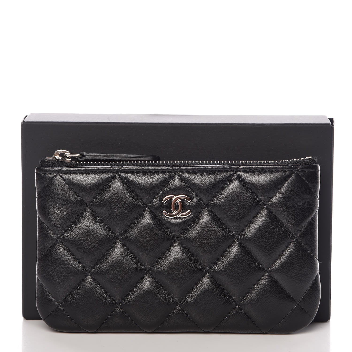 Chanel Lambskin Quilted Small Cosmetic Case Black 8 of 8