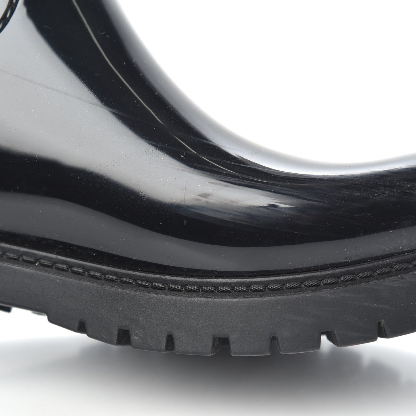 Rubber Embossed Monogram Splash Rain Boots 37 Black