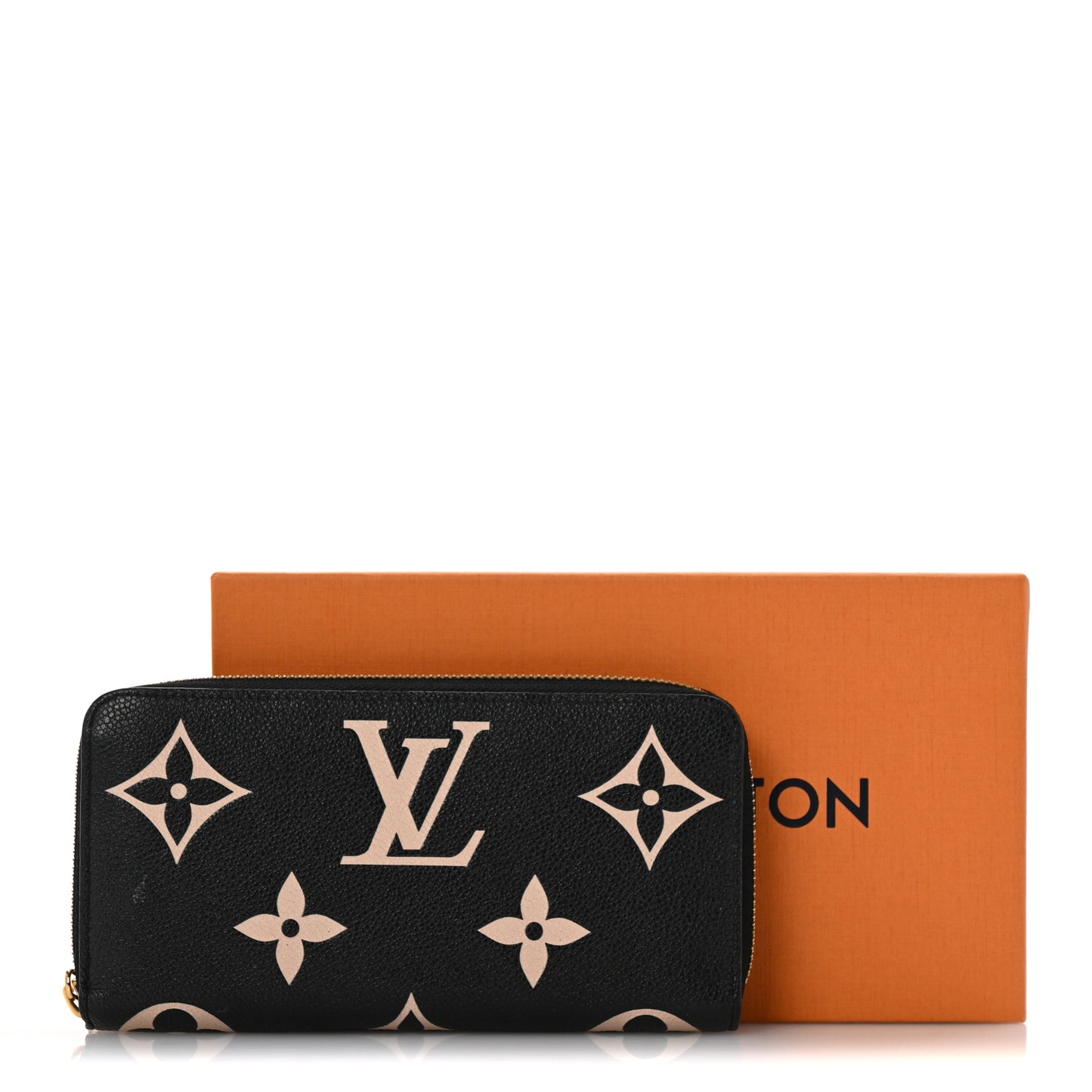 Empreinte Monogram Giant Clemence Wallet Black Beige