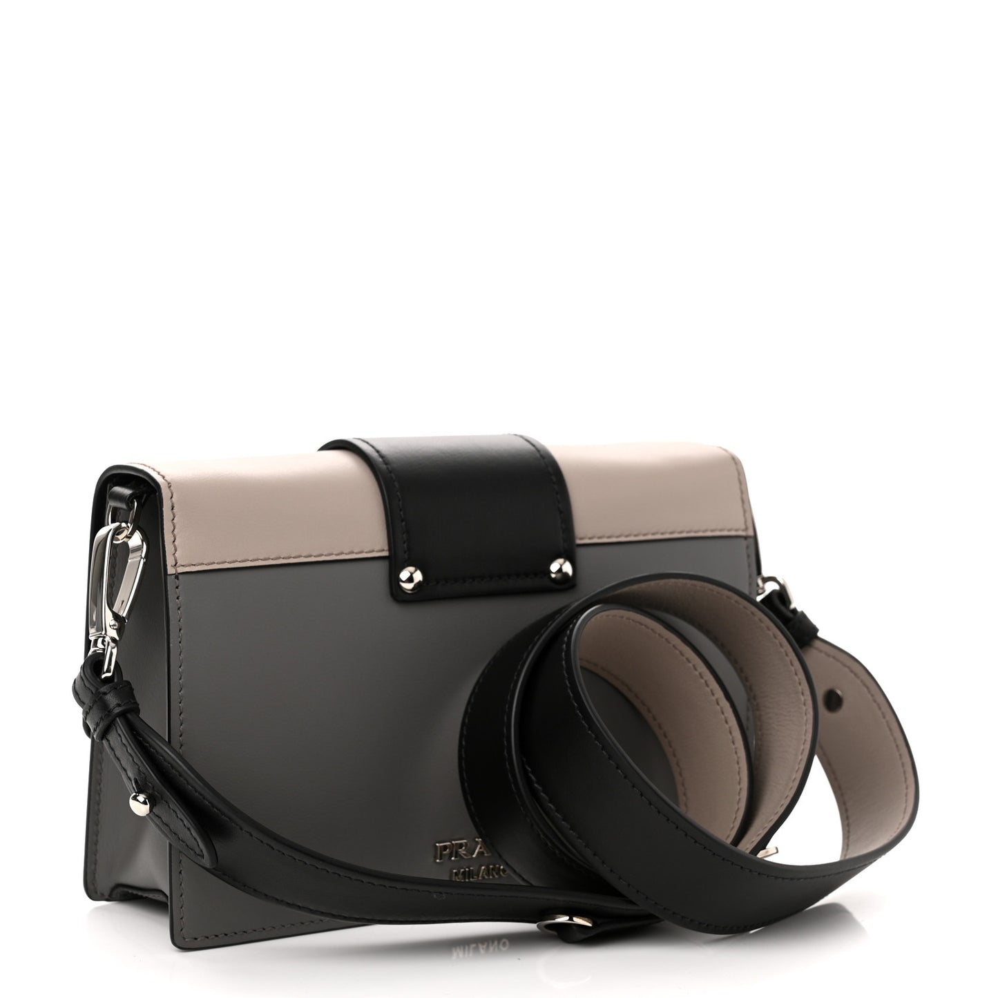 City Calf Ribbon Bag Black Pomice