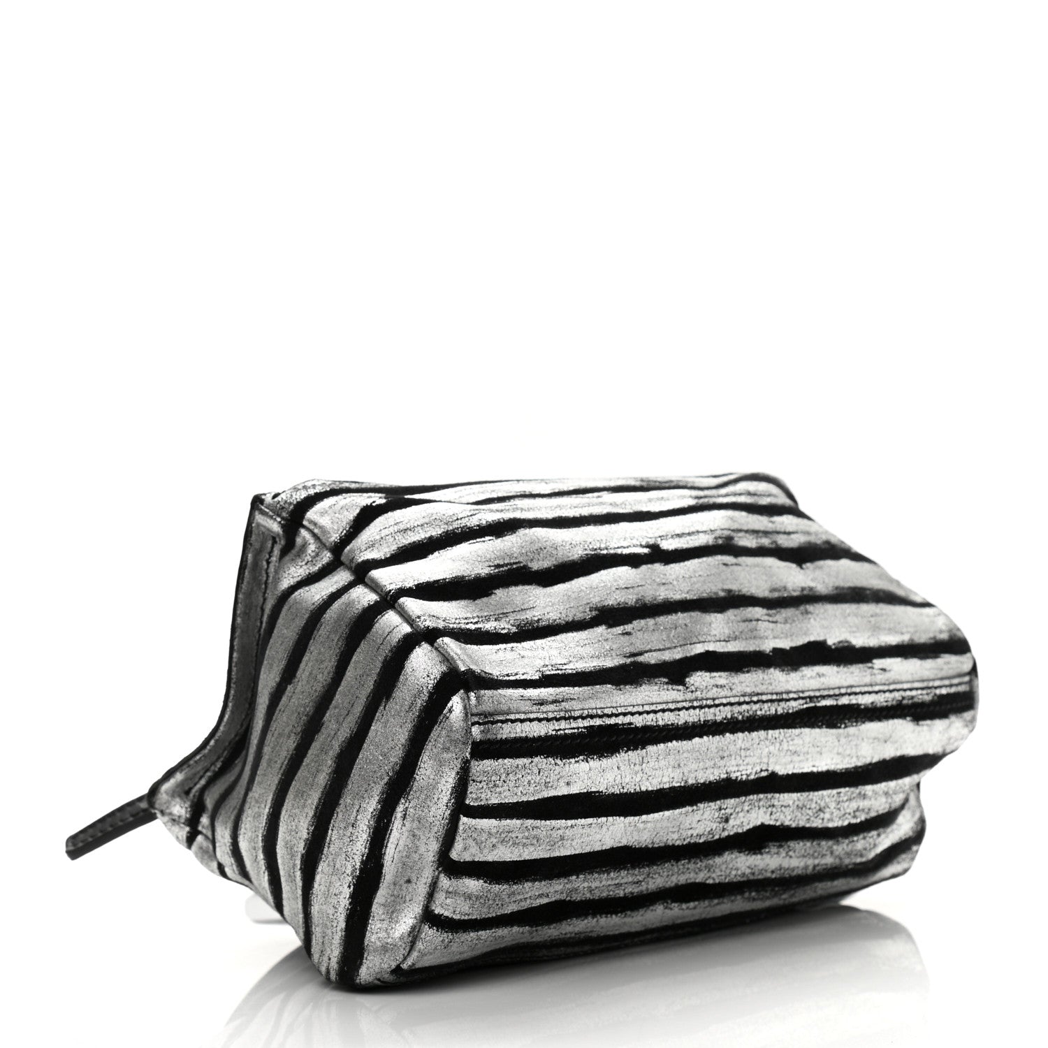 Givenchy Metallic Calfskin Striped Mini Pandora Black Silver 4 of 11