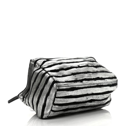 Givenchy Metallic Calfskin Striped Mini Pandora Black Silver 4 of 11