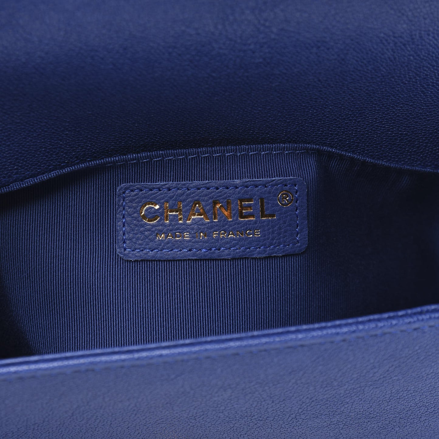 Caviar Quilted Small Boy Flap Dark Blue