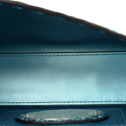 Fendi Metallic Cuoio Roma Sellerissima Nappa Sintetica Tape Stitch Mini Baguette Placca Argento 5 of 10
