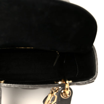 Christian Dior Metallic Lambskin Cannage Small My ABCDior Lady Dior Dark Silver 5 of 10