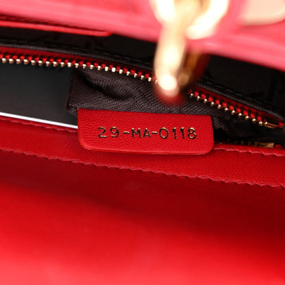 Christian Dior Lambskin Cannage Small Lucky Badges My Lady Dior Red 7 of 9