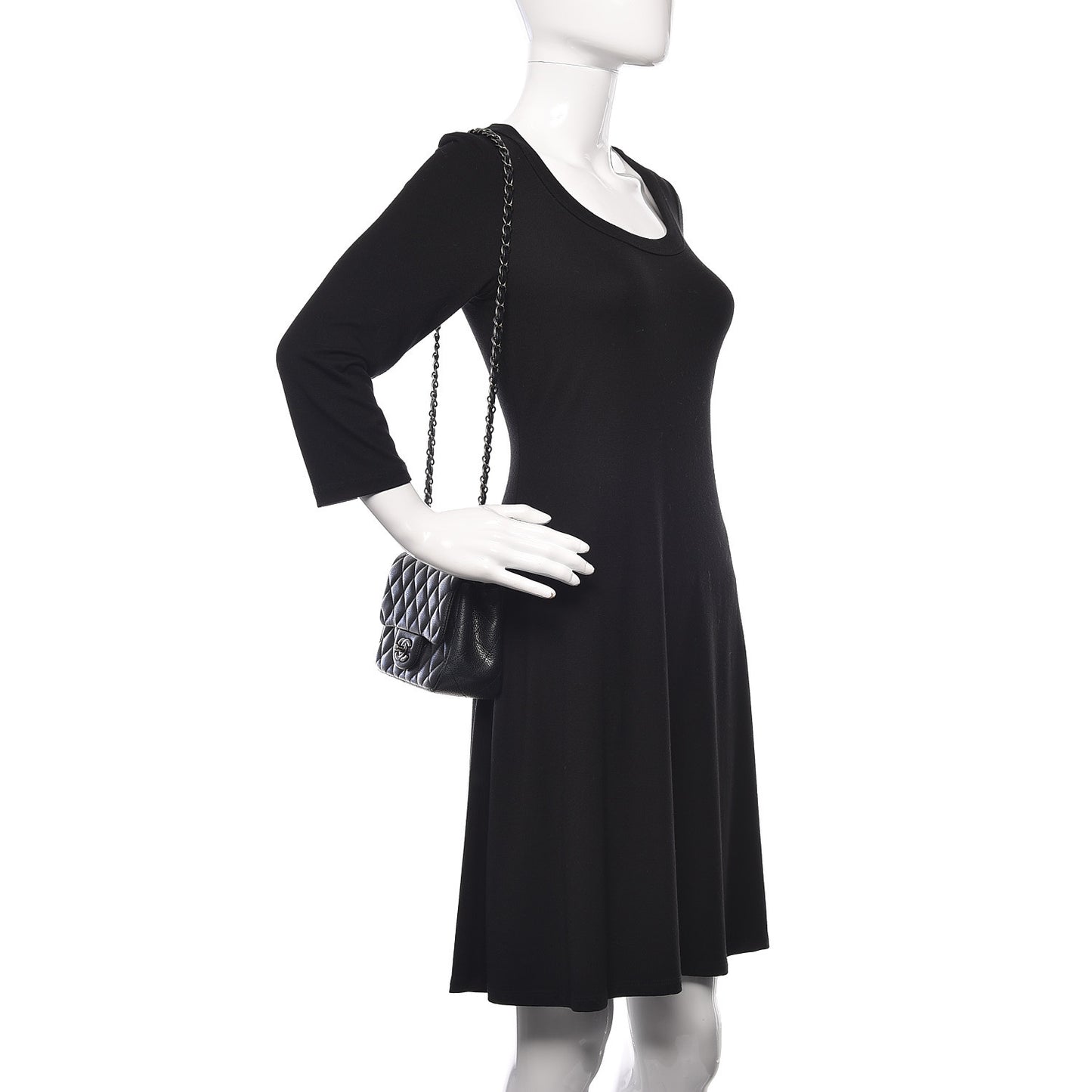 Caviar Quilted Mini Square Flap Black