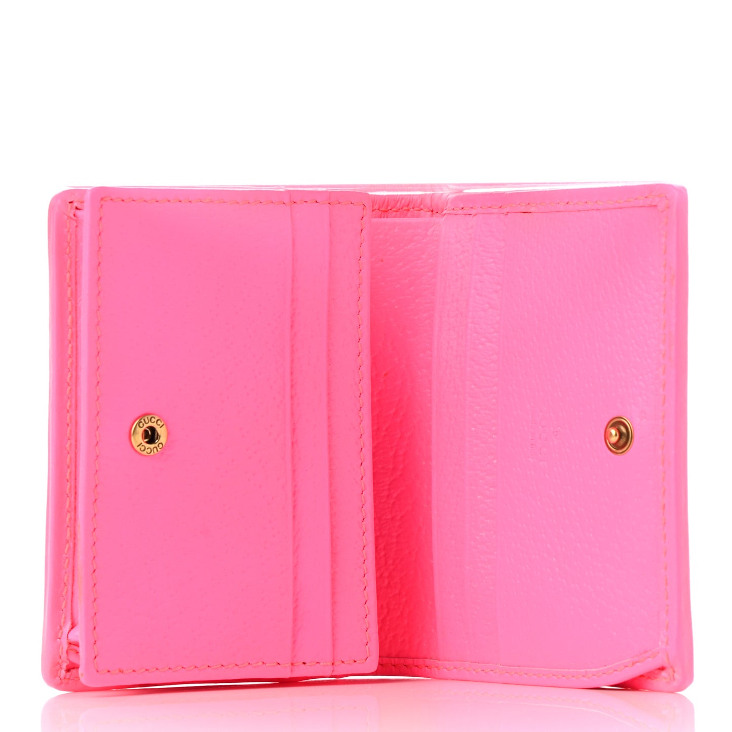 Calfskin Flora Print Zumi Card Case Wallet Pink