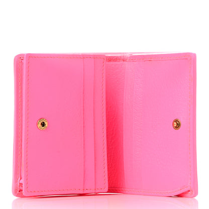 Gucci Calfskin Flora Print Zumi Card Case Wallet Pink 5 of 8