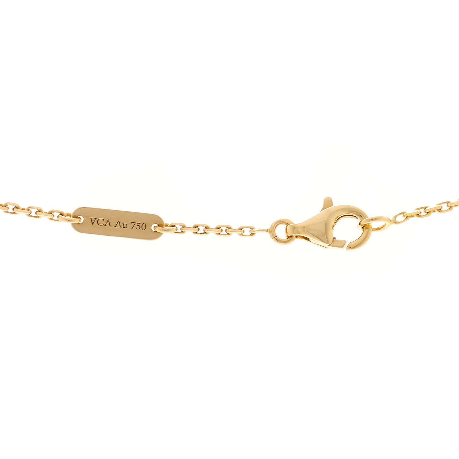 Van Cleef & Arpels 18K Yellow Gold Mother of Pearl Vintage Alhambra Pendant Necklace 4 of 5