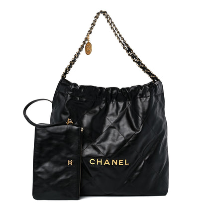 Chanel Shiny Calfskin Quilted Chanel 22 Black 1 of 10