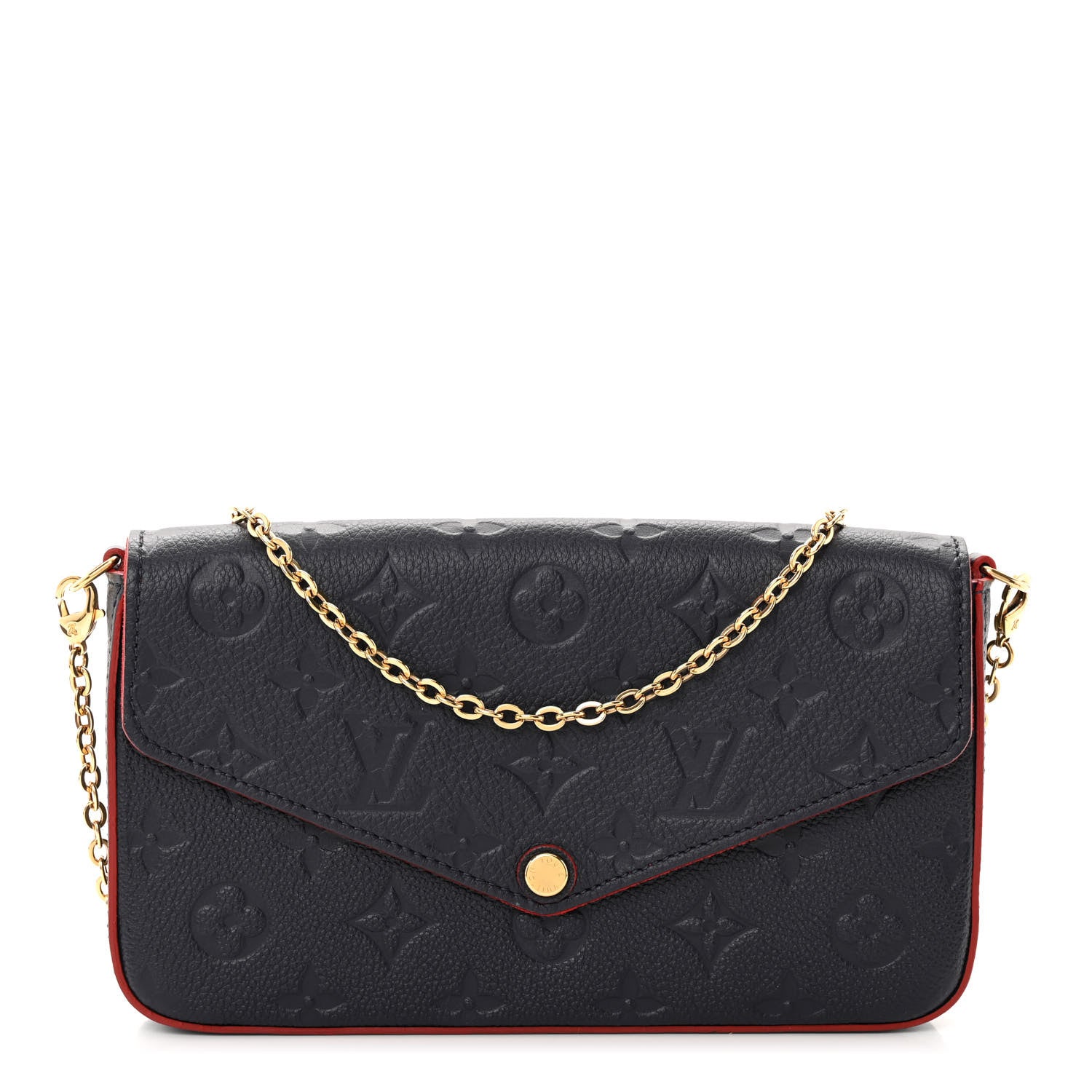 Louis Vuitton Empreinte Pochette Felicie Chain Wallet Marine Rouge 1 of 11