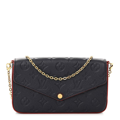 Louis Vuitton Empreinte Pochette Felicie Chain Wallet Marine Rouge 1 of 11