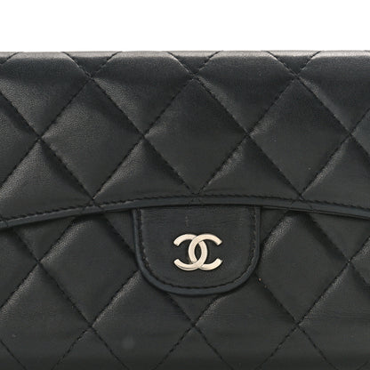 Chanel Lambskin Quilted Large Flap Wallet Black 8 of 12