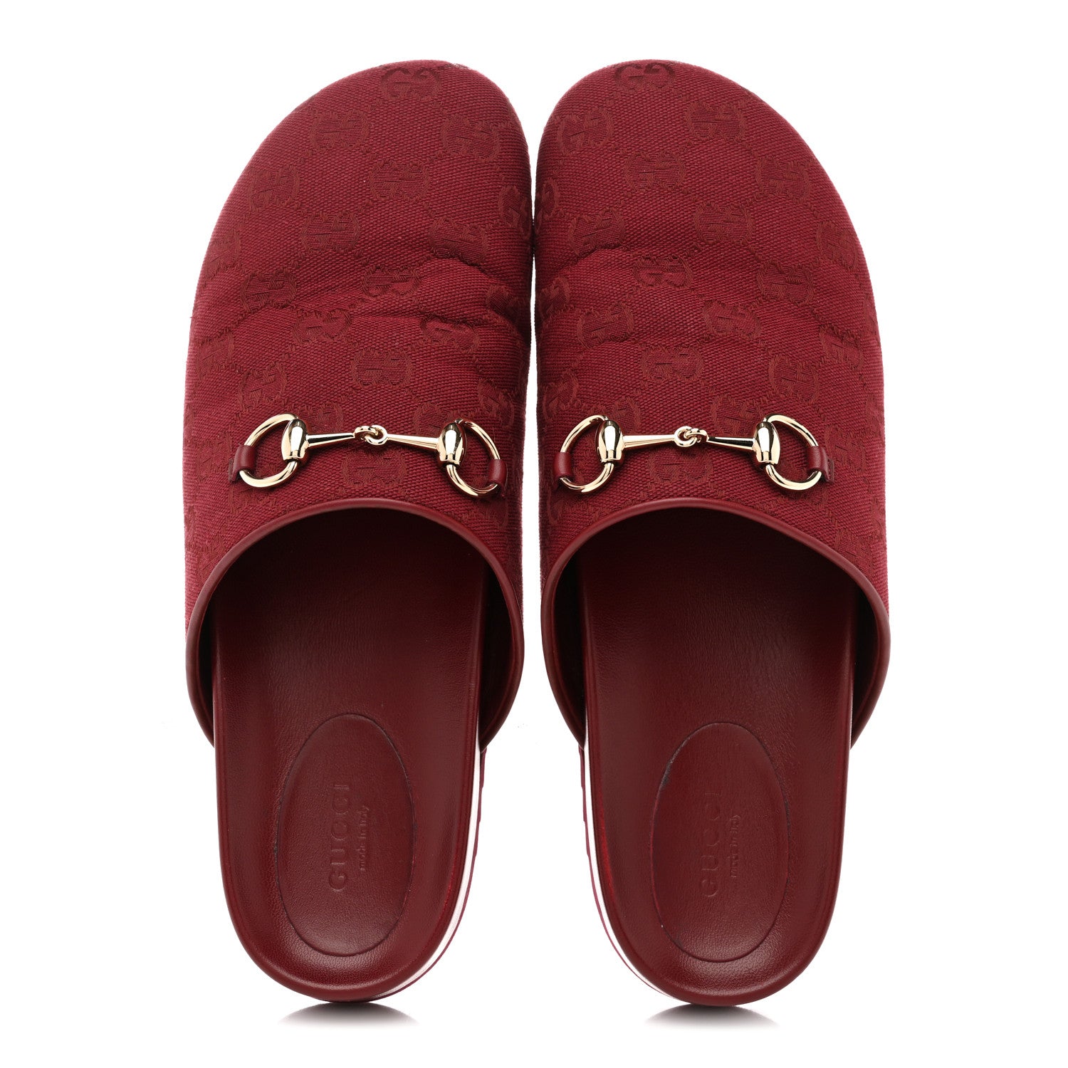 Gucci GG Supreme Monogram Womens Horsebit Slippers 41 Rosso Ancora 2 of 10