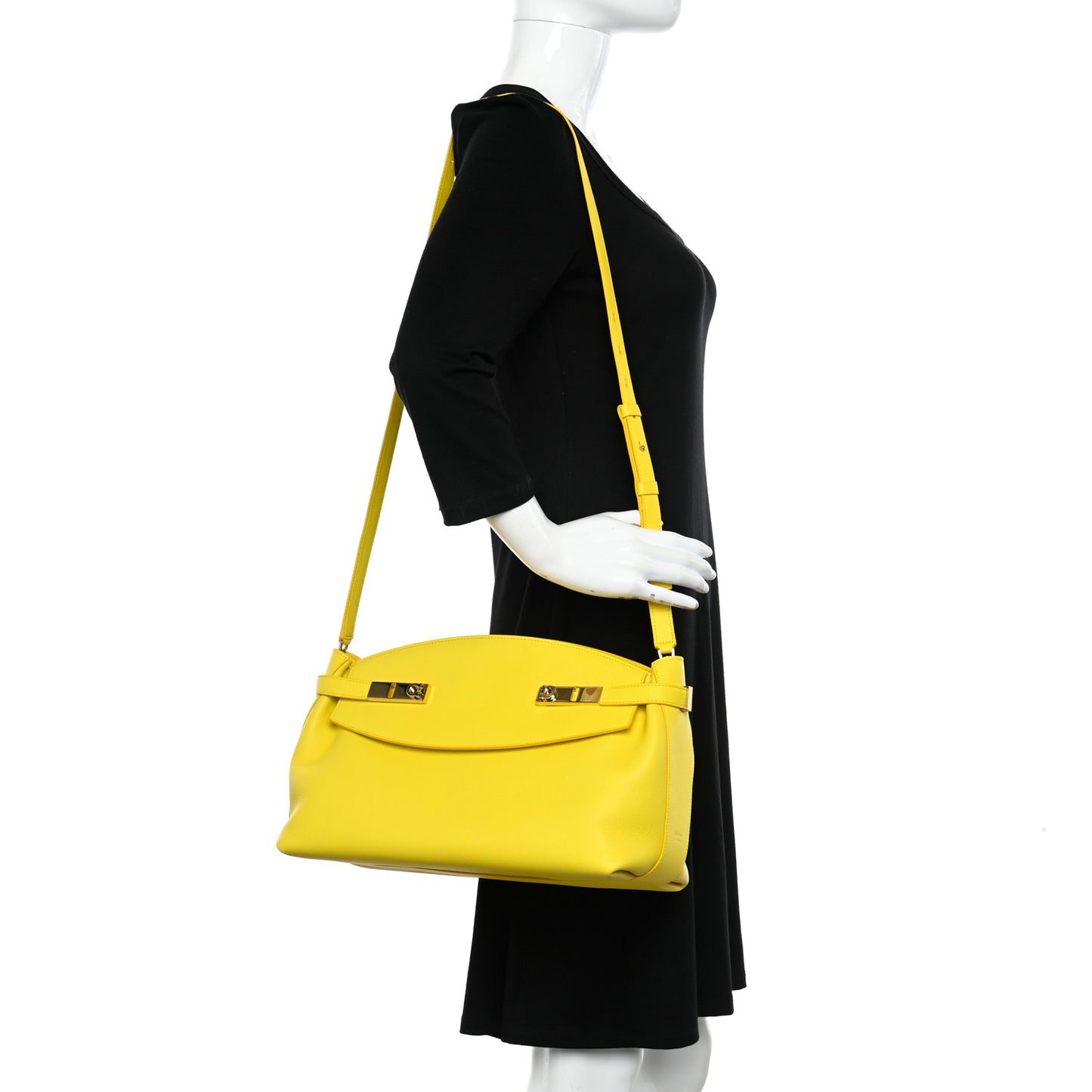 Calfskin Large Hug Pouch Yellow