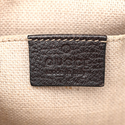 Gucci GG Supreme Monogram Web Small Webby Bee Shoulder Bag Dark Brown 7 of 16