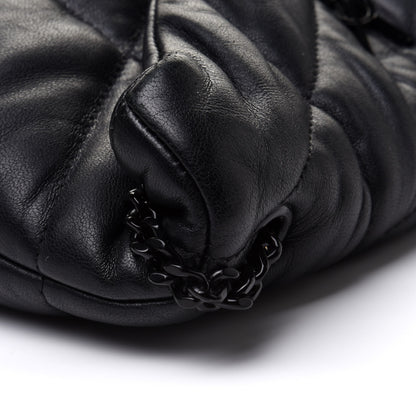 Saint Laurent Lambskin Quilted Toy Loulou Puffer Monogram Chain Satchel Black 11 of 16